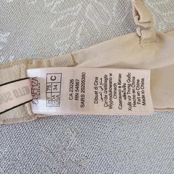 La SENZA Hello Sugar Push Up Bra Double-Strap Underwire Plunge Bra Nude Sz 34C - Picture 10 of 12
